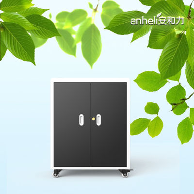 کابینت شارژ لپ تاپ با قفل ها و کلید ها فن های خنک کننده و چرخ های استاندارد پزشکی آلمان