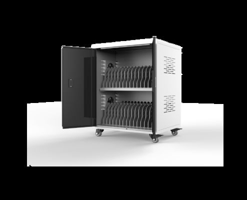 30 سوکت برق AC کابینت شارژ لپ تاپ با فن های خنک کننده سوراخ های تهویه و چرخ های استاندارد پزشکی آلمان