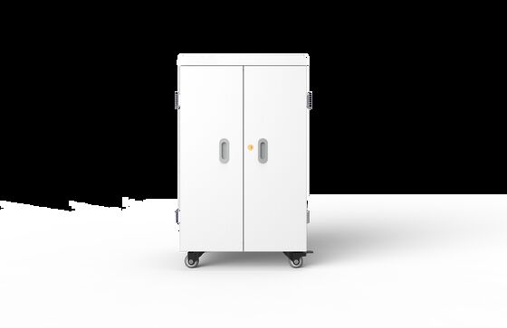 کالسکه شارژ تبلت با 42 پورت با ساختار ورق گالوانیزه و چرخ‌های استاندارد پزشکی آلمان