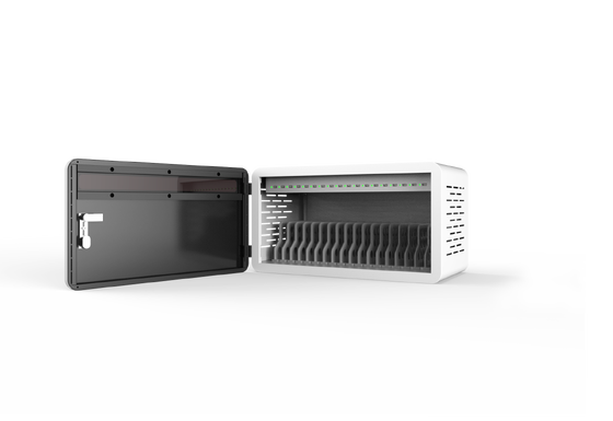 کابینت شارژ USB با ۱۸ اسلات با سیستم حفاظت امنیتی ۸S و ساختار ورق گالوانیزه