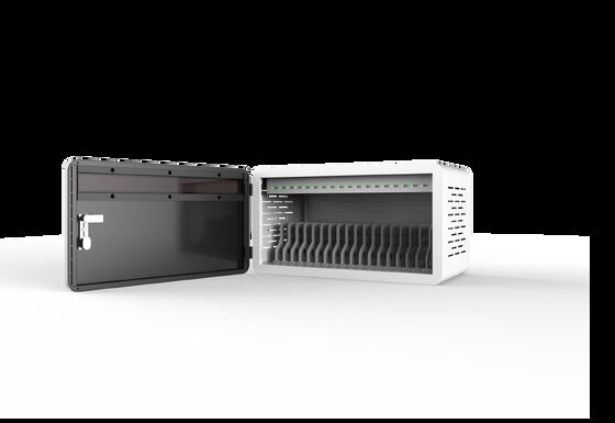 کابینت شارژ تبلت قابل حمل با ۱۸ پورت USB، ساخته شده از ورق گالوانیزه و دارای حفاظت امنیتی ۸S